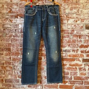 Men's Distressed  Jeans - Dark Blue